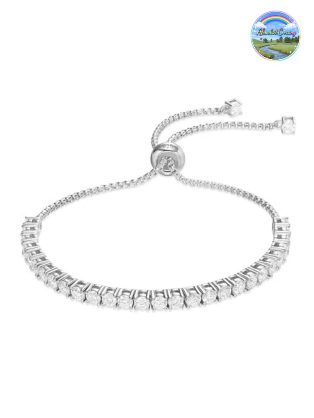 925 Sterling Silver Tennis Bracelet Moissanite Adjustable 10 inch Women Gift